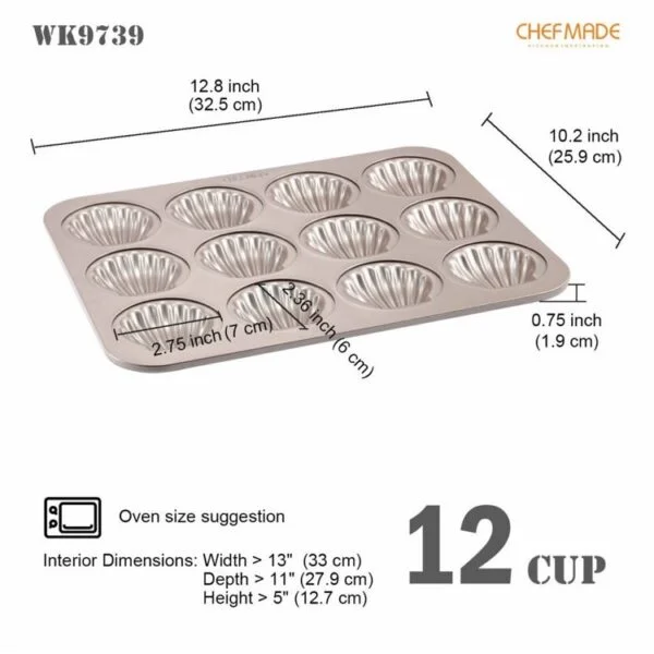 CHEFMADE 12 Cavity Madeleine Pan - Image 10